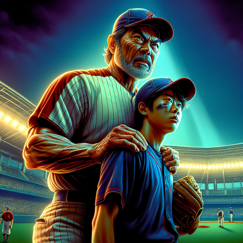 引退セレモニーで涙ぐむ中田翔選手。隣にいる後輩の肩を抱き、熱い言葉をかける感動的なワンシーン。