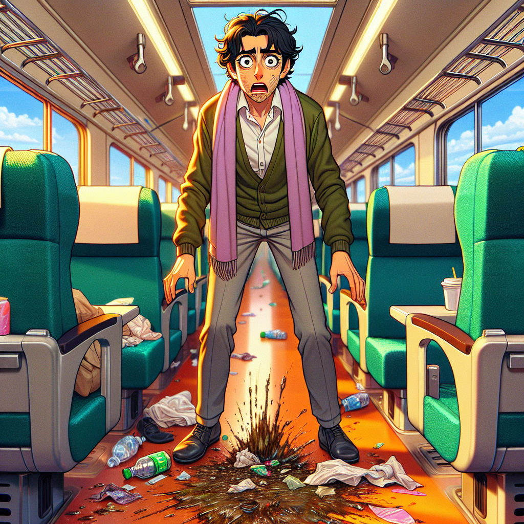 食べかすや飲み物のシミで汚い新幹線の座席。前の乗客のマナー違反がうかがえる様子。