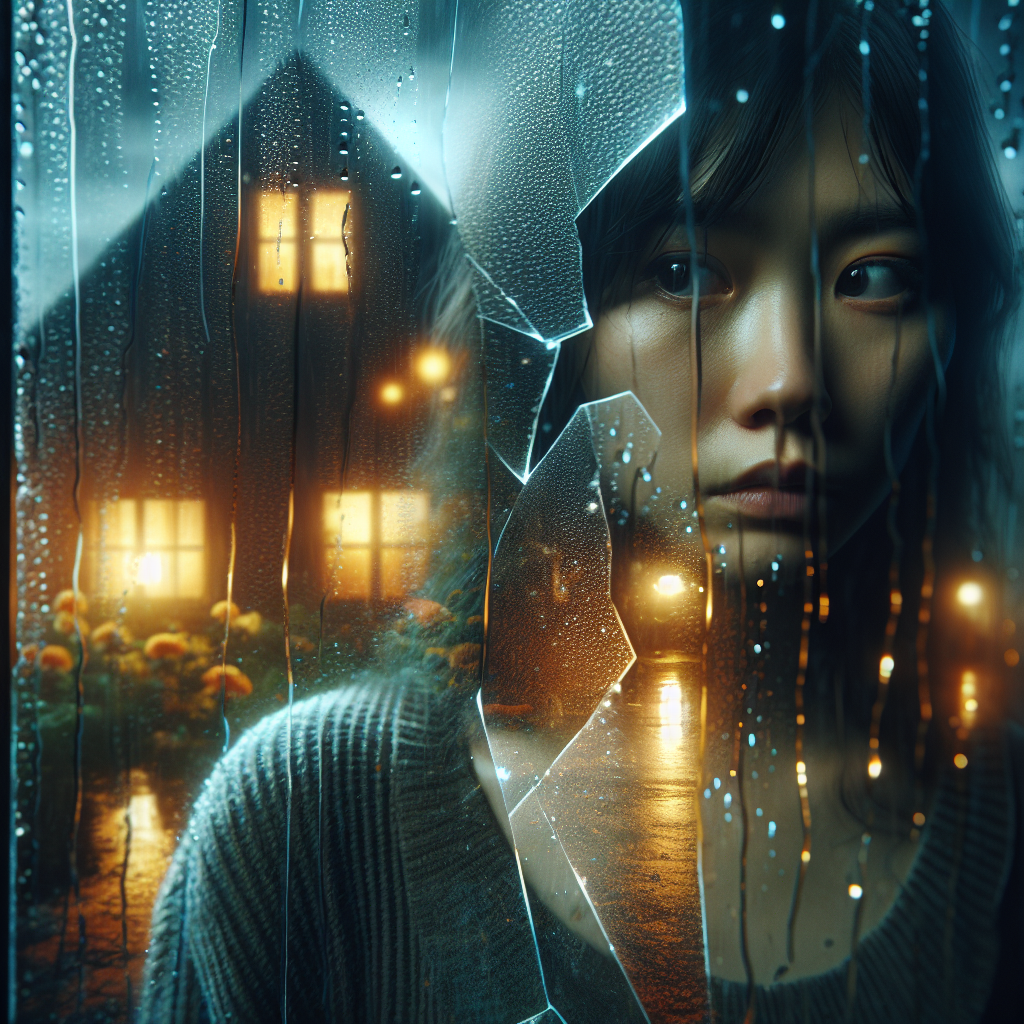 法廷の証言台に立つ女性のイラスト。安倍元総理銃撃事件の裁判における、山上被告の妹の証言をイメージ。