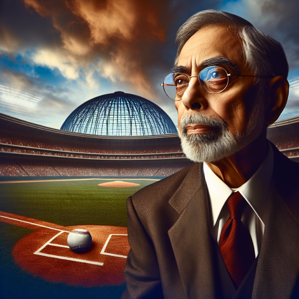 野球殿堂の選考基準について鋭い視線で語る落合博満氏。スーツ姿で腕を組む。