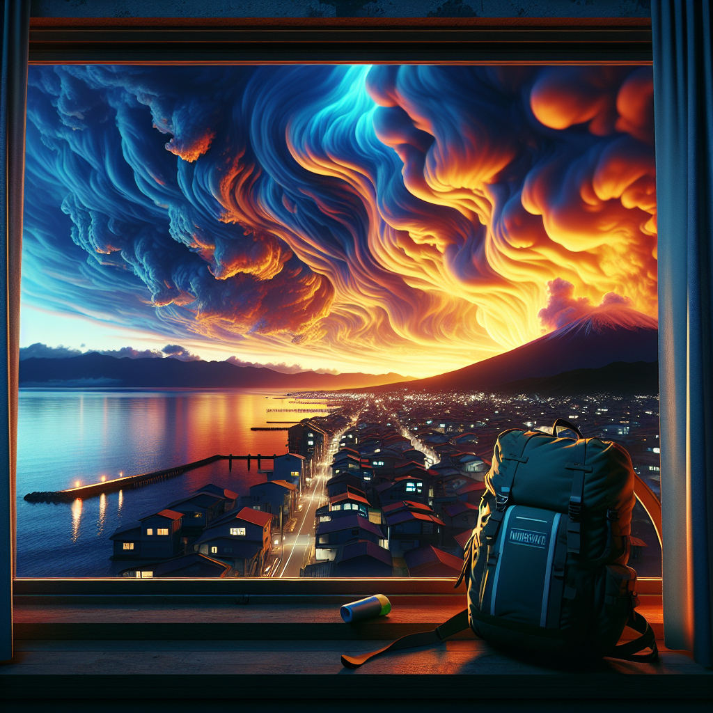 北海道から三陸沖の地図を背景に、初めて発表された「後発地震注意情報」について、私たちが取るべき行動を解説する防災専門家。